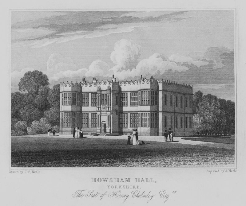 Howsham Hall, Yorkshire, Henry Cholmley'nin Koltuğu, Esquire (gravür) by John Preston Neale