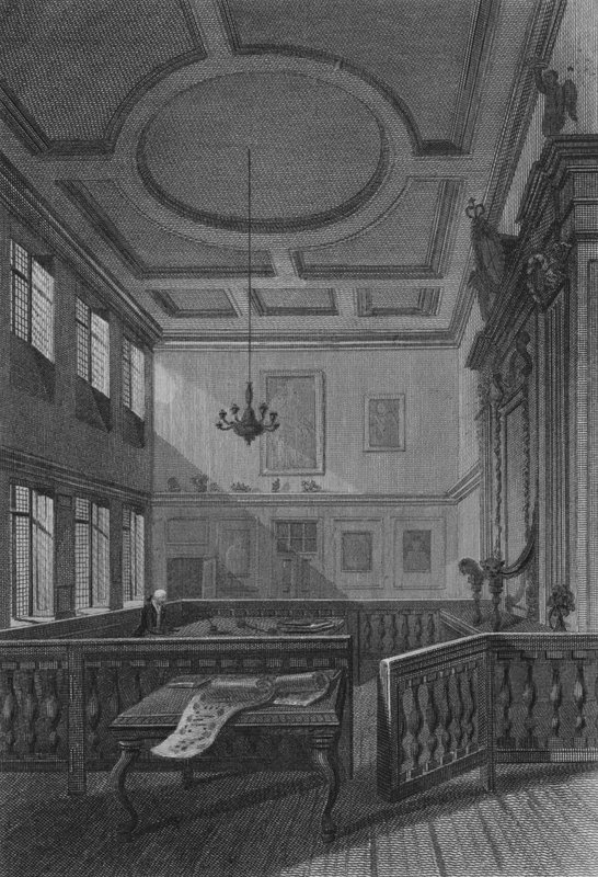 Herald's College'ın içi (gravür) by John Preston Neale