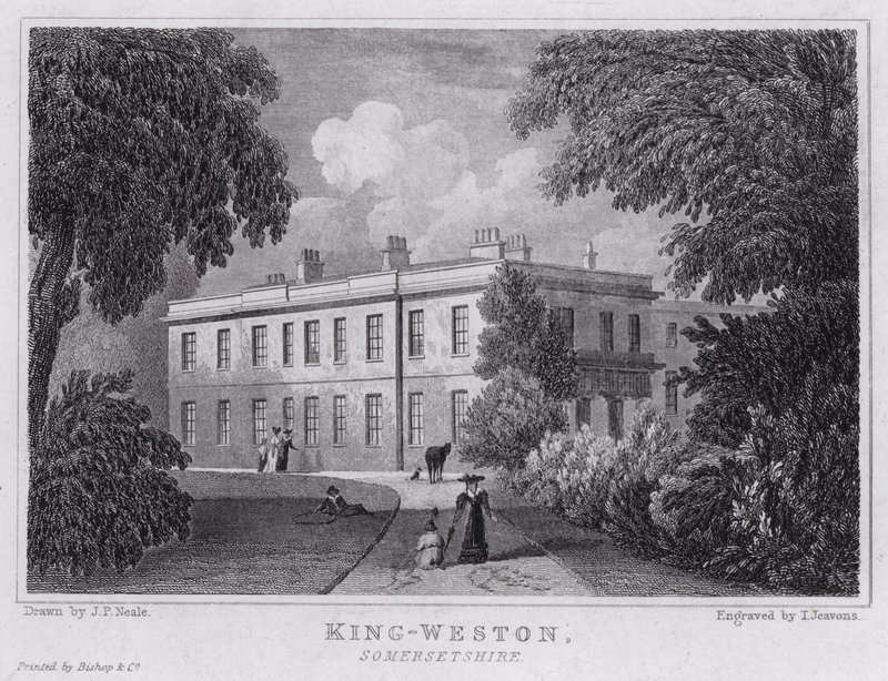 King-Weston, Somersetshire (gravür) by John Preston Neale