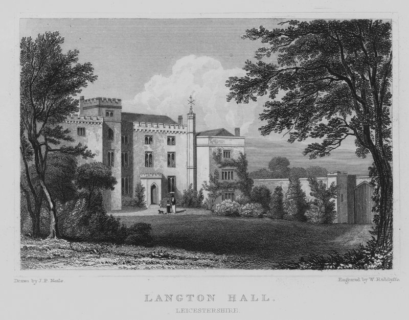 Langton Hall, Leicestershire (gravür) by John Preston Neale