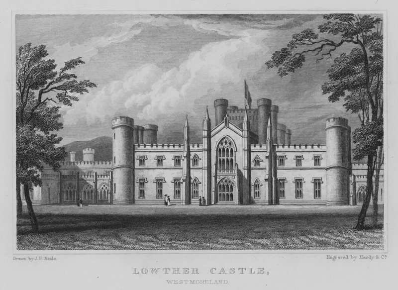 Lowther Kalesi, Westmoreland (gravür) by John Preston Neale