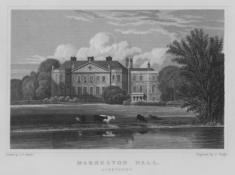 Markeaton Hall, Derbyshire (gravür) by John Preston Neale