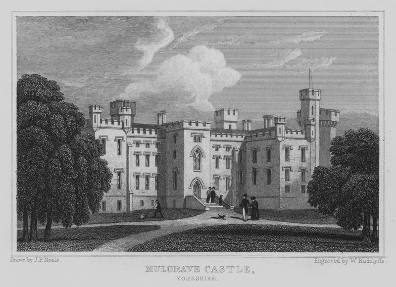 Mulgrave Kalesi, Yorkshire (gravür) by John Preston Neale