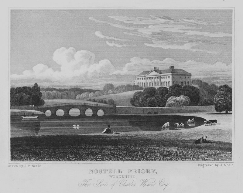 Nostell Manastırı, Yorkshire, Charles Winn'in Koltuğu, Esquire (gravür) by John Preston Neale