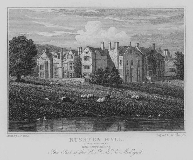 Rushton Hall, Güney Batı Görünümü, Northamptonshire, Sayın Bayan C Medlycott