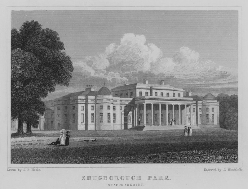 Shugborough Parkı, Staffordshire (gravür) by John Preston Neale