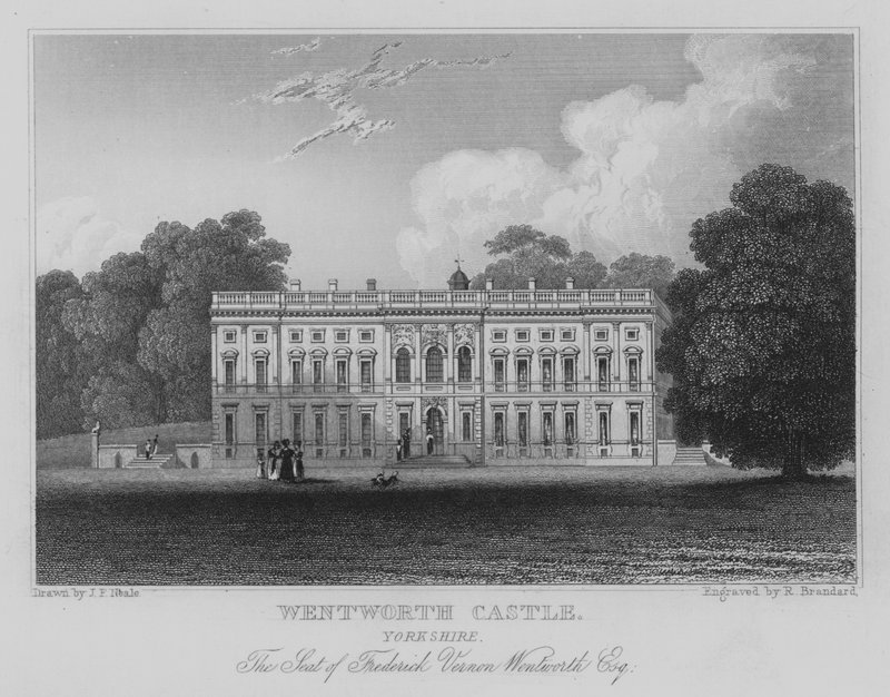Wentworth Kalesi, Yorkshire, Frederick Vernon Wentworth'ün Koltuğu, Esquire (gravür) by John Preston Neale