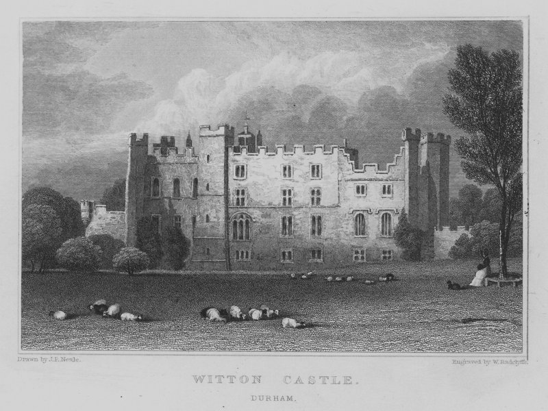 Witton Kalesi, Durham (gravür) by John Preston Neale