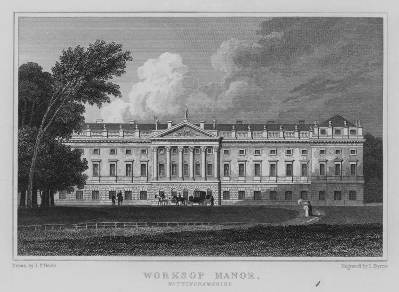 Worksop Manor, Nottinghamshire (gravür) by John Preston Neale