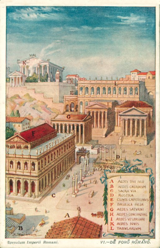Forum Romanum, antik Roma (renkli taş) by J. Williamson