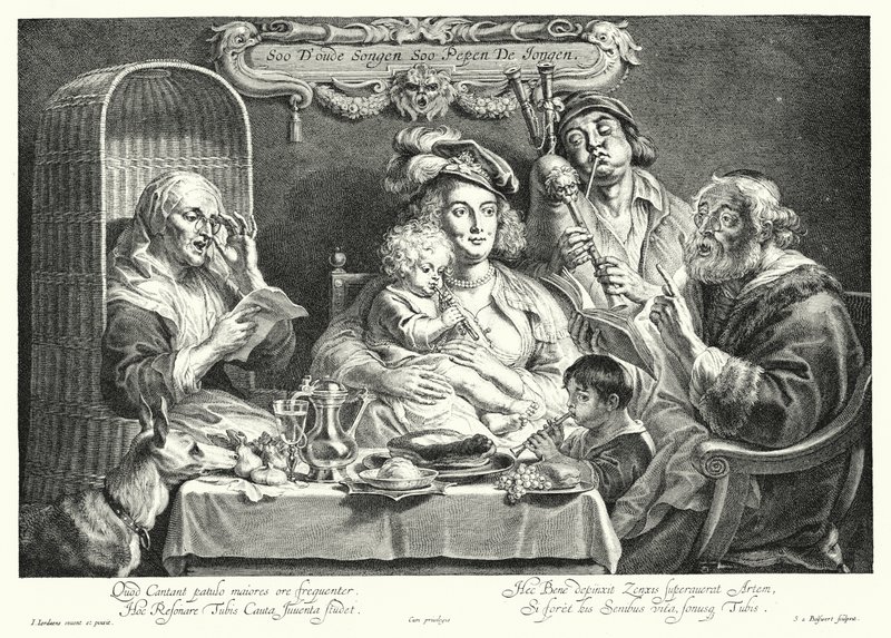 Aile Konseri (gravür) by Jacob the Elder (after) Jordaens