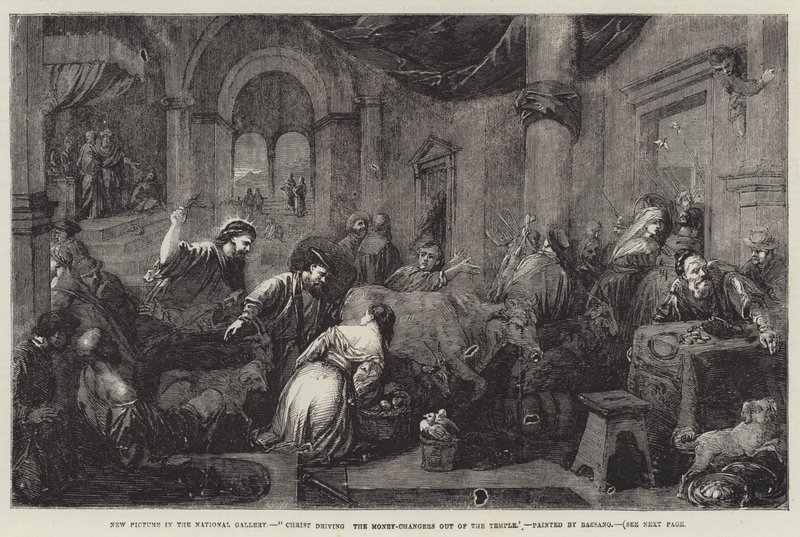 Mesih, Para Değiştirenleri Tapınaktan kovuyor by Jacopo Bassano