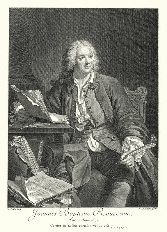 Jean-Baptiste Rousseau, Fransız şair ve oyun yazarı (gravür) by Jacques Andre Joseph Camelot (after) Aved