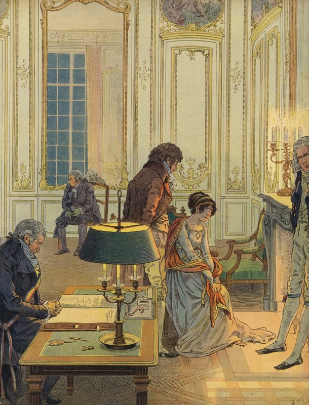 Napolyon Bonapart karısına veda ederken by Jacques Marie Gaston Onfray de Breville (Job)