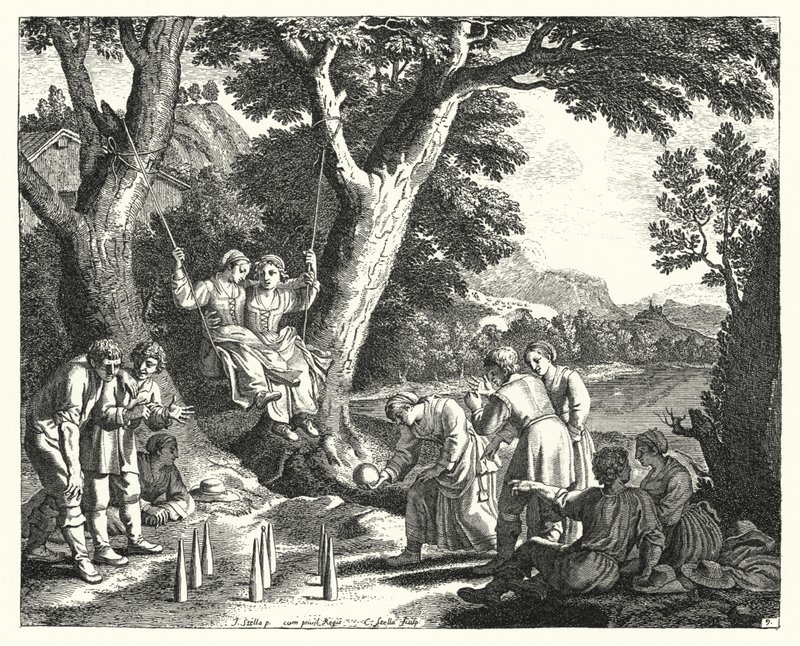 Rahatlayan köylüler (gravür) by Jacques Stella