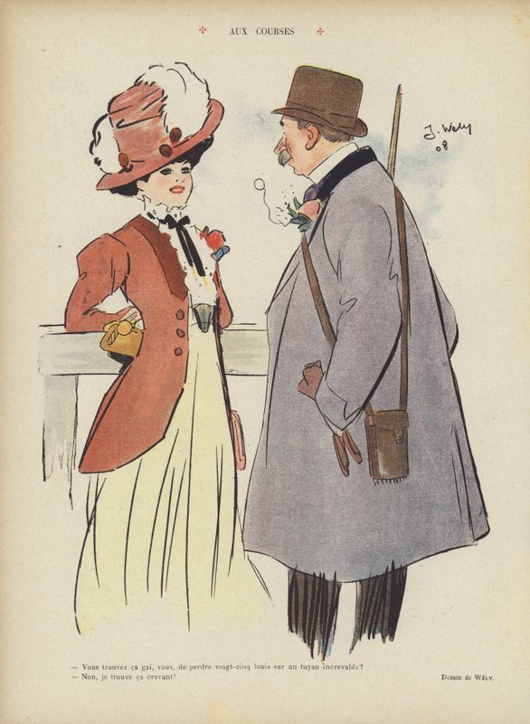 Yarışlarda. Le Rire için İllüstrasyon by Jacques Wely