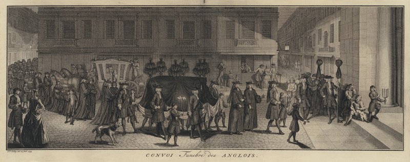 İngiliz cenaze alayı (gravür) by Jakob van der Schley