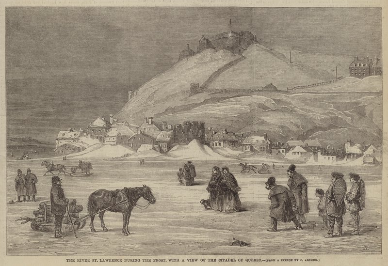 Quebec Kalesi manzaralı Frost sırasında St Lawrence Nehri by James Archer
