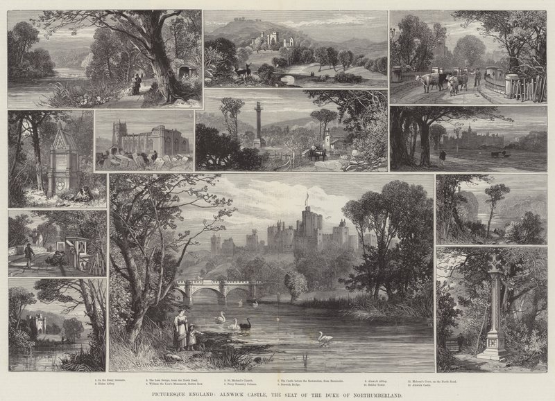 Pitoresk İngiltere, Alnwick Kalesi, Northumberland Dükü'nün Koltuğu by James Burrell Smith