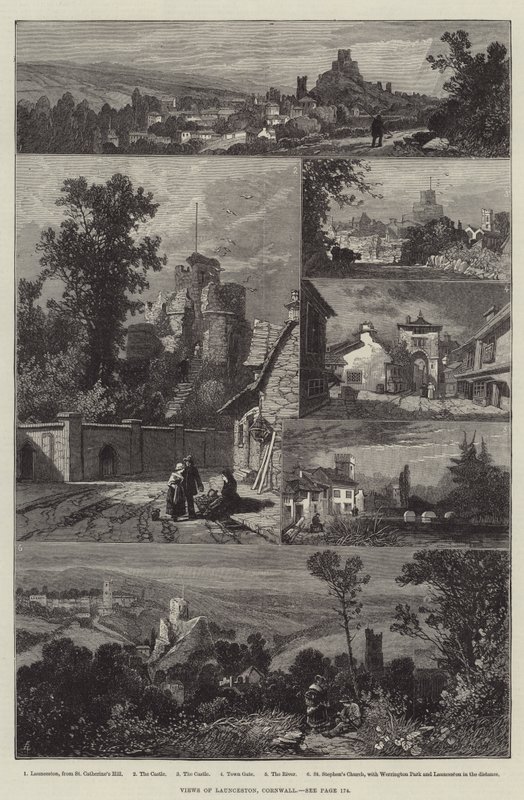 Launceston, Cornwall manzaraları by James Burrell Smith