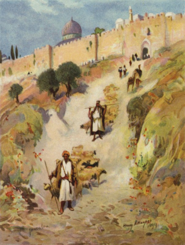 Kudüs, Aziz Stephen Kapısı (renkli taş) by James (after) Clark
