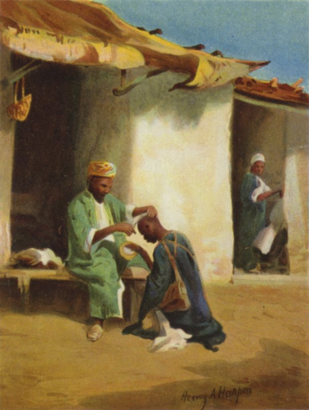 Başta kellik yapmak (renkli taş) by James (after) Clark