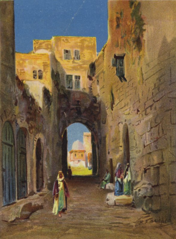 Tapınak alanına giden cadde (renkli taş) by James (after) Clark