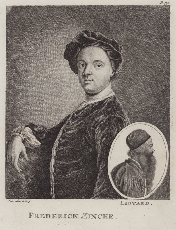 Christian Friedrich Zincke, Alman minyatürcü (gravür) by James Bretherton