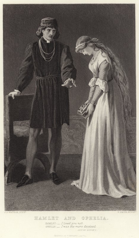 Hamlet and Ophelia, Act III, Scene I  by James Dawson Watson