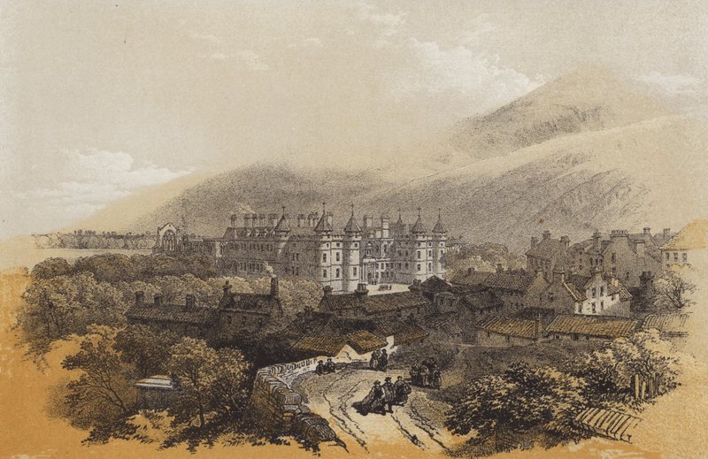 Holyrood Sarayı (chromolitho) by James Duffield Harding