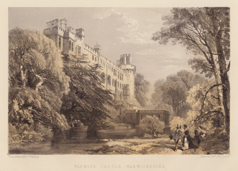 Warwick Kalesi, Warwickshire (aquatint) by James Duffield Harding