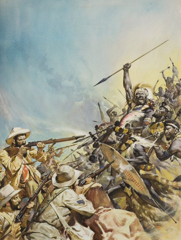 Yerlilerle Savaşan Boerler (kağıt üzerine guaj) by James Edwin McConnell