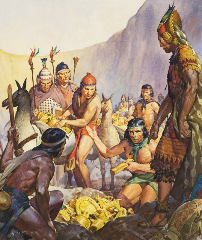 İnkaların Gizli Altını (kağıt üzerine guaj) by James Edwin McConnell