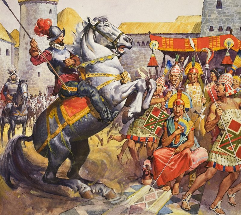 İnkalar (kağıt üzerine guaj) by James Edwin McConnell
