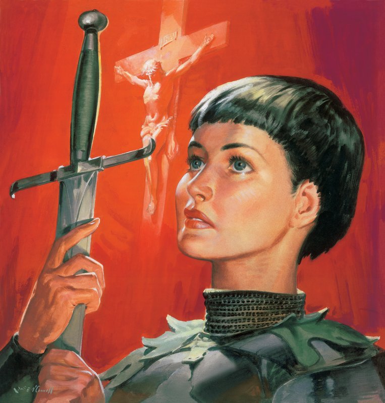 Joan of Arc (1412-31) (kağıt üzerine guaj) by James Edwin McConnell