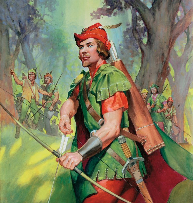 Robin Hood (kağıt üzerine guaj) by James Edwin McConnell