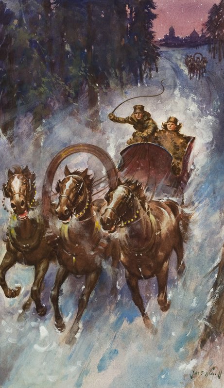 Kızak Gezintisi (kağıt üzerine guaj) by James Edwin McConnell