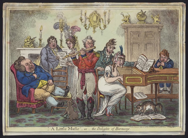 Biraz Müzik veya Uyumun Lezzetleri (renkli gravür) by James Gillray