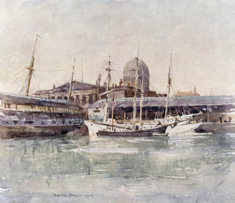 Custom House from the Salthouse Dock  by James Hamilton Hay