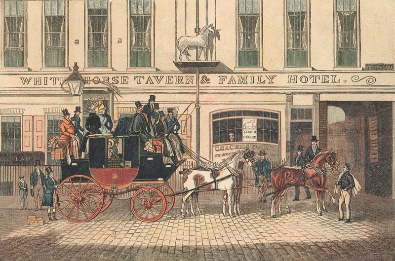 White Horse Tavern ve Otel, Fetter Lane, Londra by James Pollard