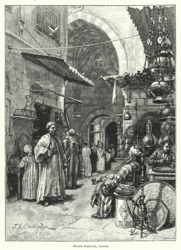Pirinç Çarşısı, Kahire (gravür) by James Shaw Crompton