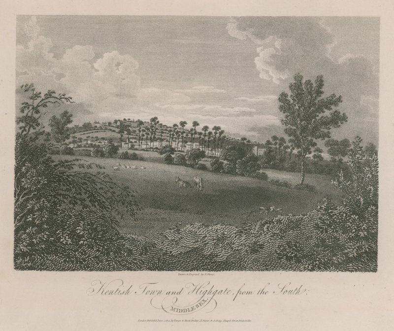 güneyden Kentish Town ve Highgate, Middlesex, by James Storer