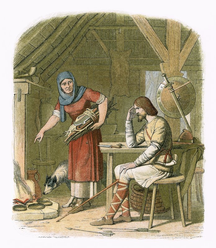 Alfred, çobanın kulübesinde by James William Edmund Doyle