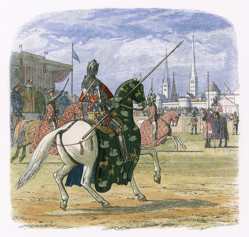 Kral II. Richard, Hereford ve Norfolk arasındaki düelloyu durdurdu by James William Edmund Doyle