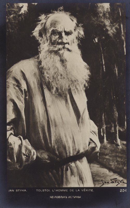 Leo Tolstoy (1828-1910), Rus romancı, kısa öykü yazarı ve oyun yazarı by Jan Styka