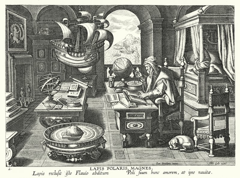 Lapis Polaris Magnes (gravür) by Jan van der Straet
