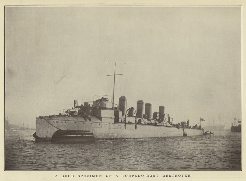 Bir torpido-bot destroyerinin iyi bir örneği by Japanese Photographer