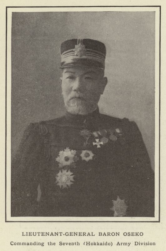 Korgeneral Baron Oseko, Yedinci (Hokkaido) Ordu Tümeni Komutanı by Japanese Photographer
