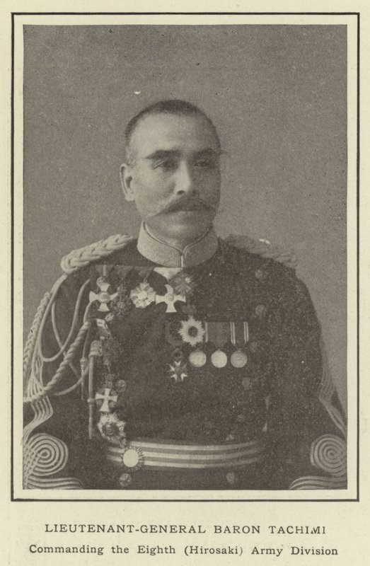 Korgeneral Baron Tachimi, Sekizinci (Hirosaki) Ordu Tümeni Komutanı by Japanese Photographer