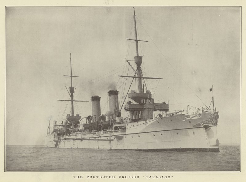 Korumalı kruvazör Takasago by Japanese Photographer
